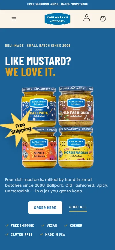Caplansky's rebuilt homepage on a phone